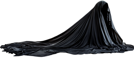 black silhouette of a Halloween witch dress isolated