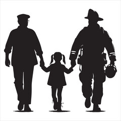 fireman silhouette Vector Firefighter Man silhouette  collection, 
