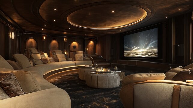 Futuristic Home Entertainment Experience in Whimsical 3D Luxury Home Theater