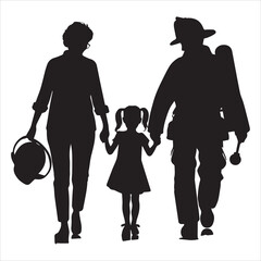 fireman silhouette Vector Firefighter Man silhouette  collection, 