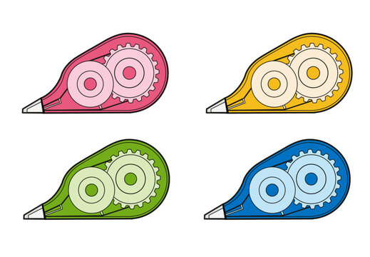 corrector de cinta para escritura en varios colores