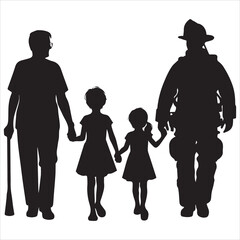 fireman silhouette Vector Firefighter Man silhouette  collection, 