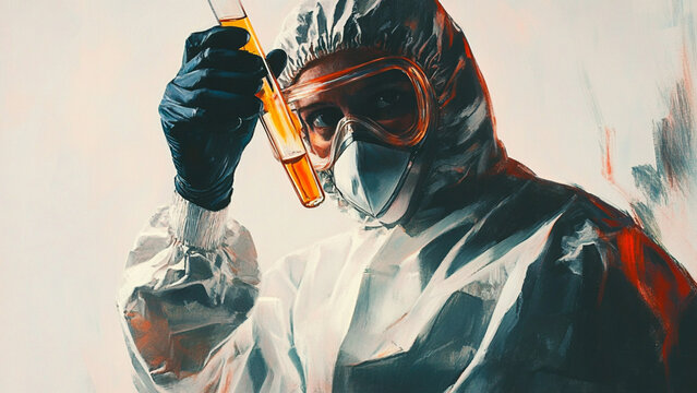 Scientist hoding a test tube