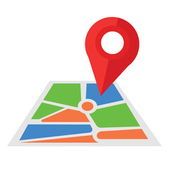 Location Pin With Map Illustration