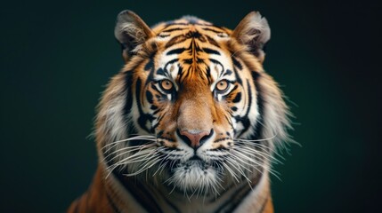 Hip Hop Tiger Fashion, a striking full-body tiger dressed in stylish urban attire against a dark backdrop, ideal for commercial and editorial use, with space for text.