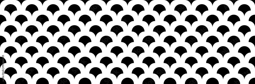 Poster horizontal seamless of black leaves design for pattern and background.