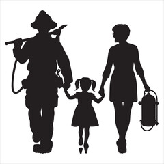 fireman silhouette Vector Firefighter Man silhouette  collection, 
