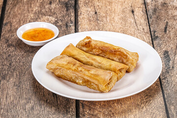 Traditional crispy fried stuffed springroll