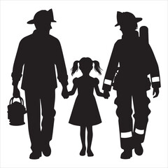 fireman silhouette Vector Firefighter Man silhouette  collection, 
