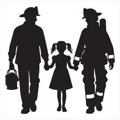 fireman silhouette Vector Firefighter Man silhouette  collection, 
