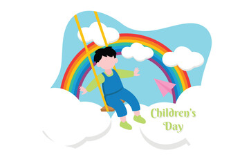 Children's Day Flat Design Illustration
