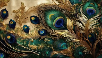 peacock feather close up