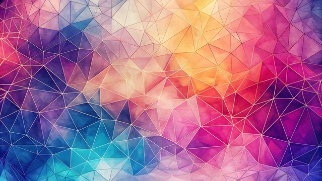 Abstract Delaunay Voronoi trianglify color diagram background illustration. Color Abstract trianglify Generative Art background illustration