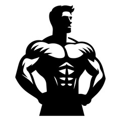 Fototapeta premium body builder man vector illustration