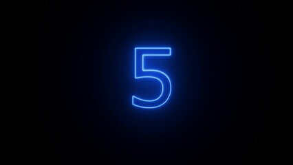 Abstract beautiful blue neon text number illustration background .