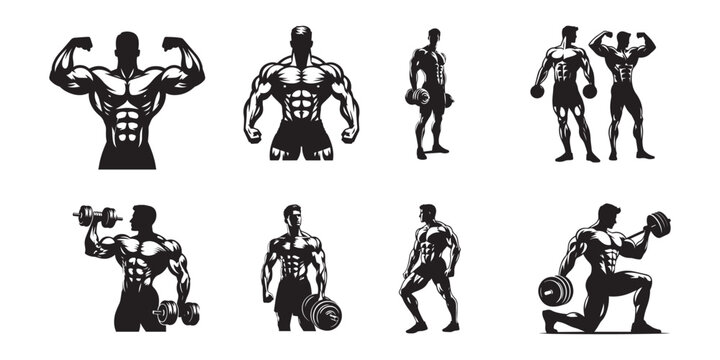  body builder man vector illustration