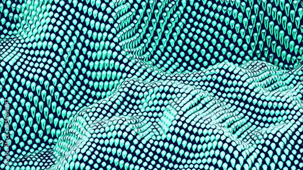 Poster abstract digital particle wave and light abstract background design. concept of cyber data or techno