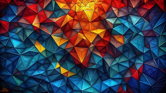 Abstract Delaunay Voronoi trianglify color diagram background illustration. Color Abstract trianglify Generative Art background illustration