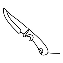 one line drawing kitchen tool knife vector illustration template design
