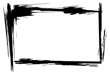 A simple vector frame with rough brush strokes, in black on a white background.