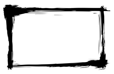 A simple vector frame with rough brush strokes, in black on a white background.