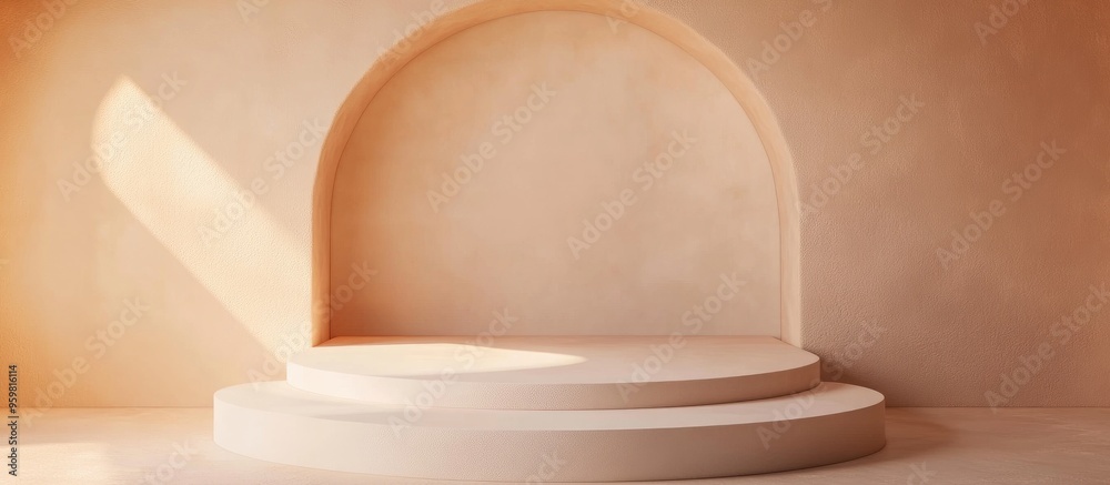 Aufkleber Abstract background featuring a geometric shape podium designed for product display 3D rendering