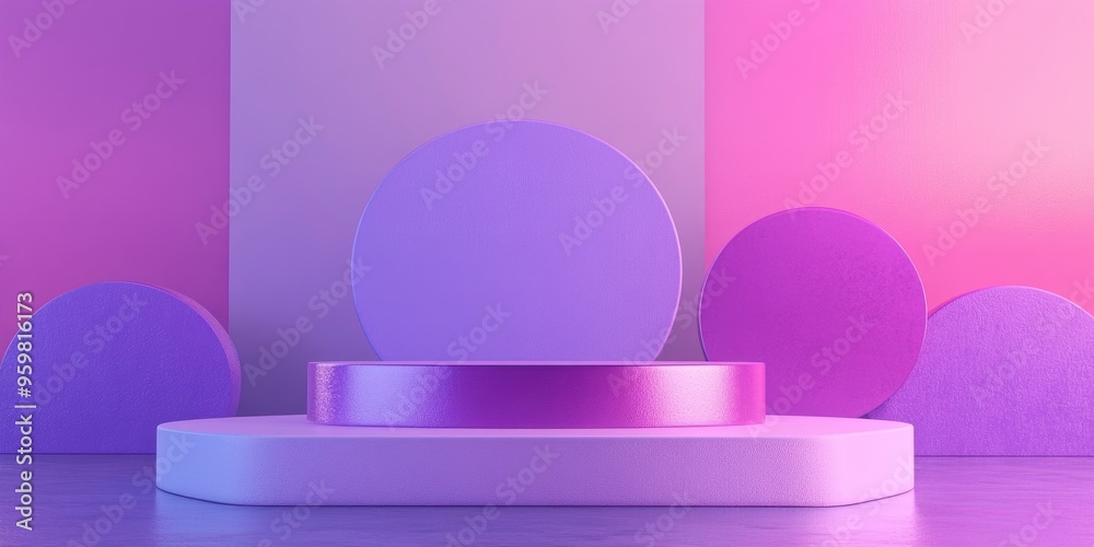Poster abstract minimalist background featuring geometric podium shapes suitable for modern stage displays 