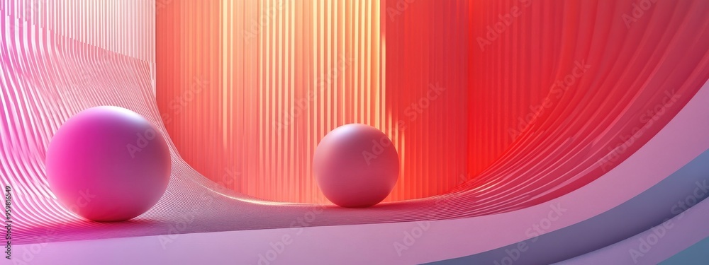 Aufkleber elegant minimalistic geometric background 3d illustration and rendering