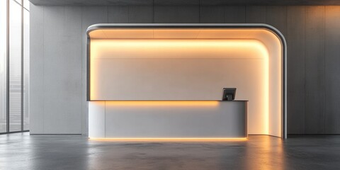 Empty exhibition kiosk with blank space for customization Original 3D rendering design