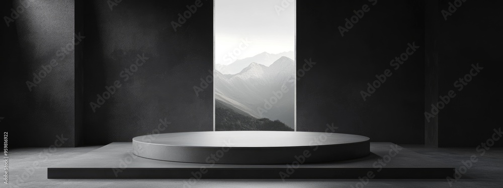 Poster 75 discount with a 3d podium display background for products
