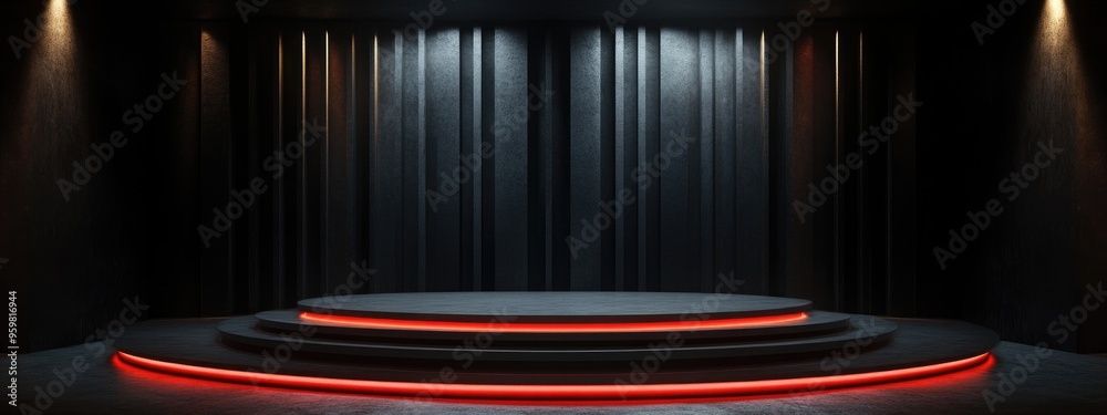 Poster empty winners podium in 3d rendering