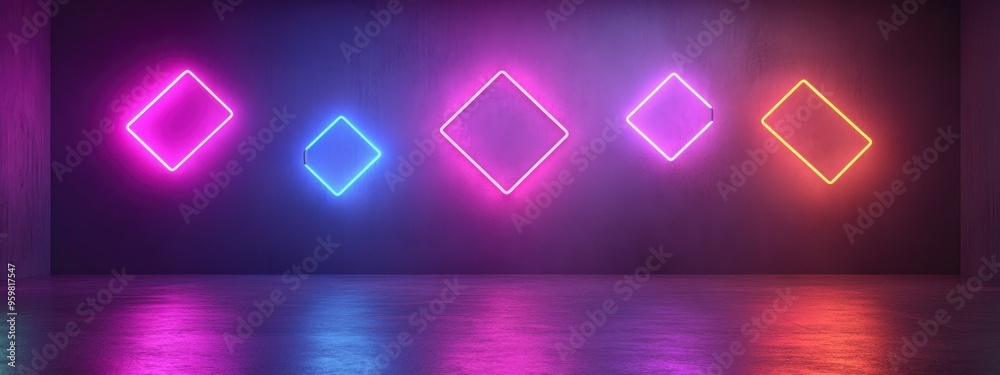 Aufkleber abstract geometric wall design in interior 3d rendering