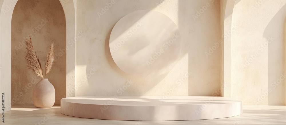 Leinwandbilder abstract minimalistic scene featuring a pastel colored design for a product display podium 3d render