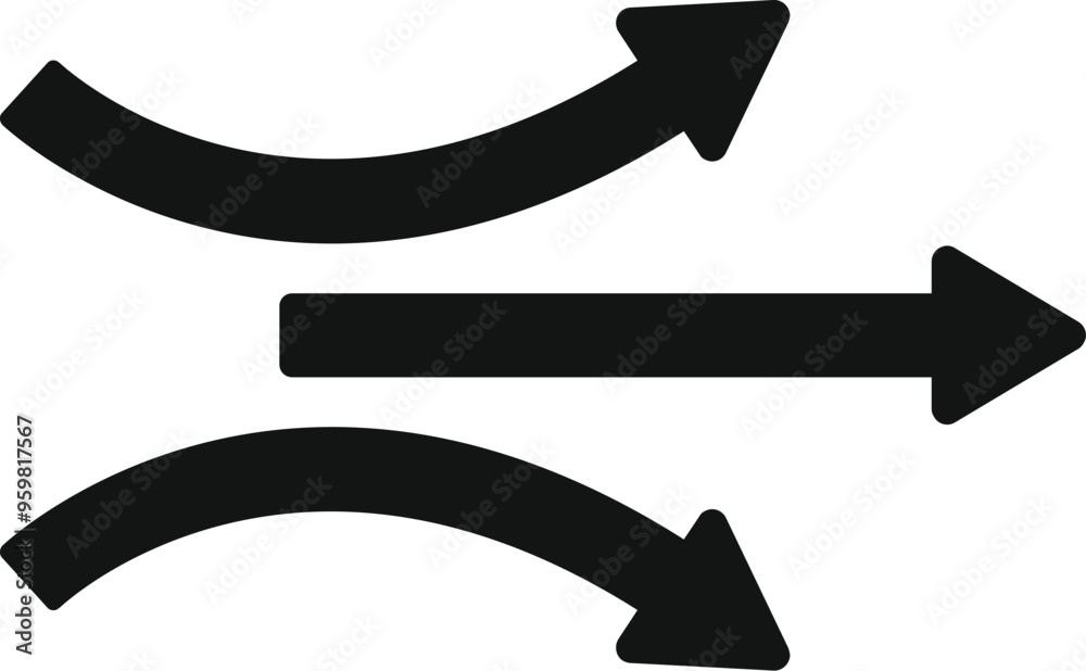 Poster three black arrows are pointing in different directions, showing multiple options or choices