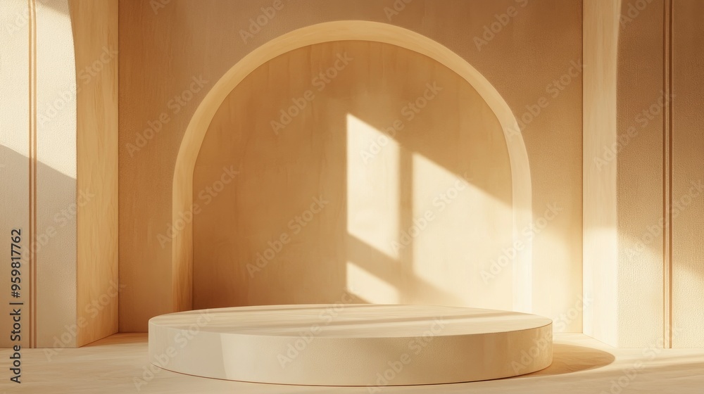 Poster Abstract background featuring a 3D podium and wall scene created through 3D rendering techniques
