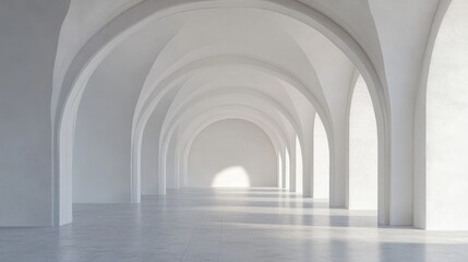 Naklejka premium Empty arched passage interior in 3D rendering