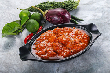 Indian cuisine - butter chicken with sauce