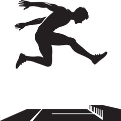 Jumping sport silhouette vector illustration isolated on a white background