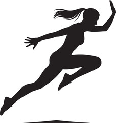 Jumping sport silhouette vector illustration isolated on a white background