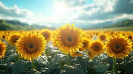 Sunflowers in a Field