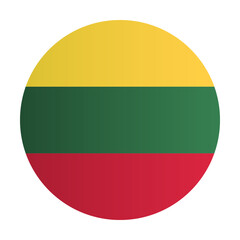 Lithuania national flag circle. Coutry identity button