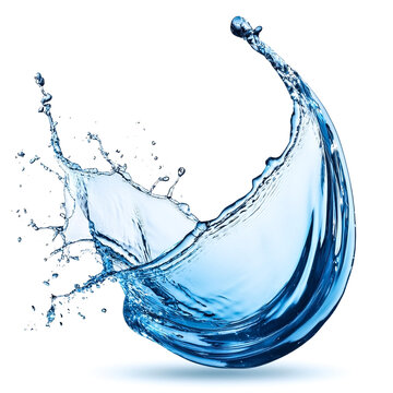 recommend clip art: Blue water splash isolated on white background