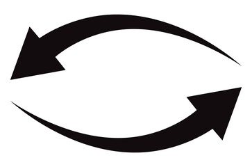 arrow curved sign on white background for direction. vector illustration.