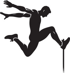 Jumping sport silhouette vector illustration isolated on a white background