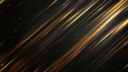 Abstract elegant gold lines diagonal scene on black background. Template premium award design. Vector illustration