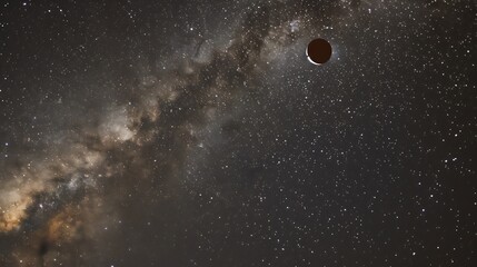 Fototapeta premium Captivating Celestial Phenomenon featuring an eclipse with the moon's shadow creating a dramatic effect on the night sky