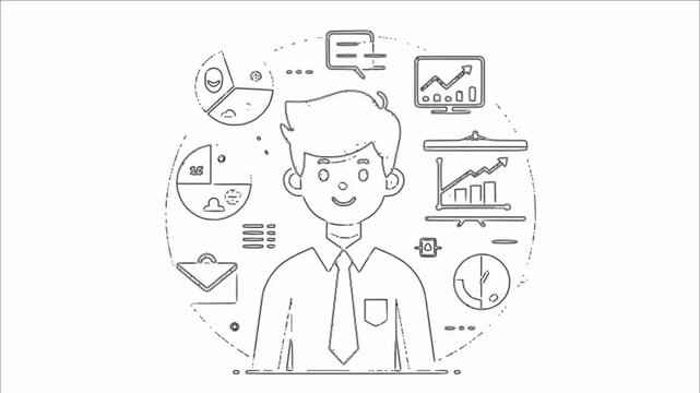 animation hand drawn flat design on whiteboard about an employee needs to be able to do many things in a job in a multitasking manner so that the company gets many benefits