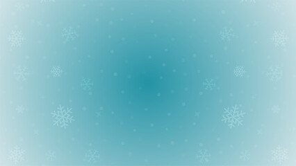 Light blue frozen winter Christmas background with snowflakes dust 3d design realistic vector illustration. Frost cold seasonal snowfall blizzard effect gradient backdrop blurred glow bokeh banner