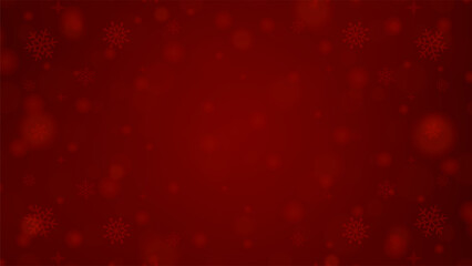 Red festive Christmas background snowflakes glow bokeh 3d design realistic vector illustration. Xmas New Year celebrate backdrop falling snow blizzard effect glittering spark wallpaper banner