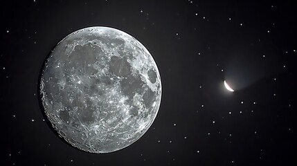 Captivating Lunar Appearance during an eclipse with the moon's unique features highlighted by the celestial event